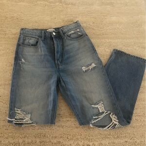 Cello | Distressed High-Rise Boyfriend Denim Jeans